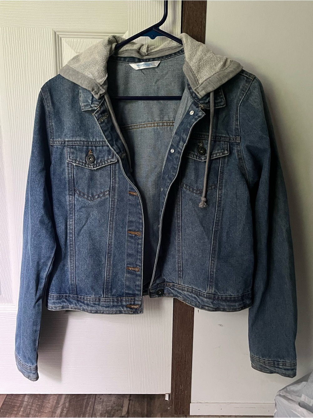 Jean Jacket with Grey Hood